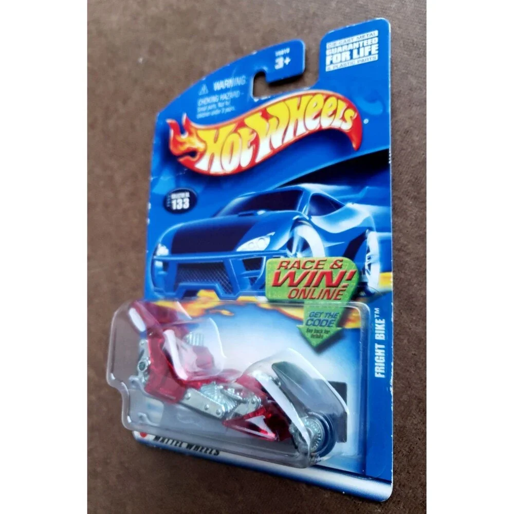Hot Wheels FRIGHT BIKE WASTLANDERS Clear 162 & MAINLINE Series Clear RED 133 LOT